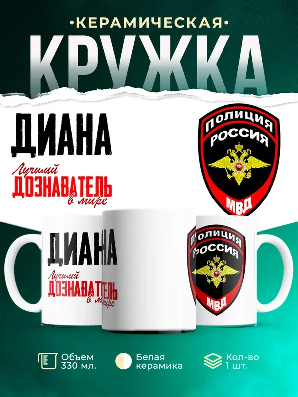 Кружка Лучший дознаватель в мире Диана