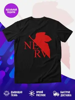 Футболка черная Евангелион NERV