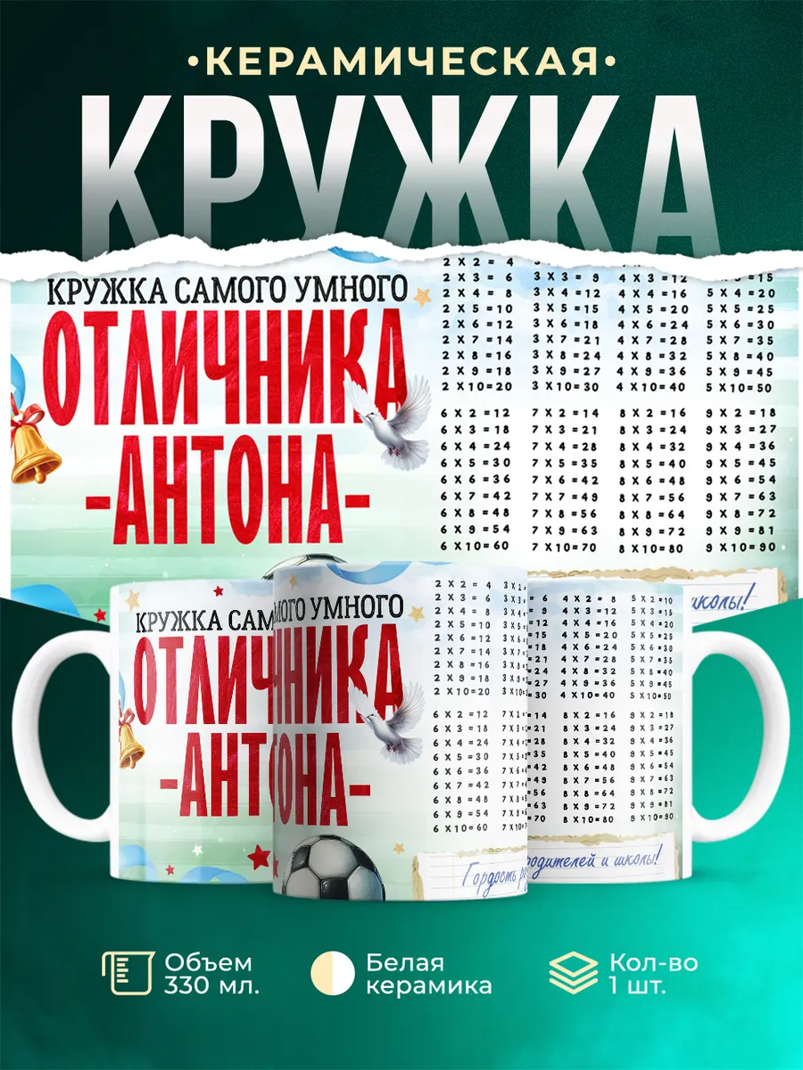 Кружка Отличник Антон