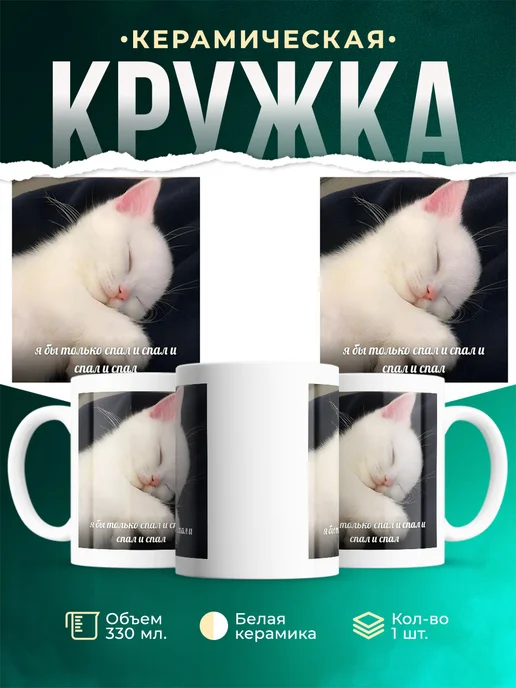 Кружка Мемы Я бы только спал и спал