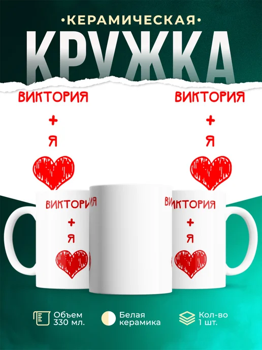 Кружка Любовь это я + Виктория