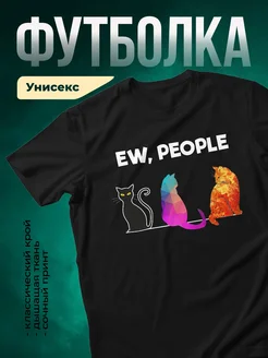 Купить футболку чёрную с принтом котов с доставкой по России