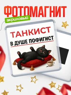 Купить магнит сувенирный 65мм с котом-пофигистом с доставкой по России