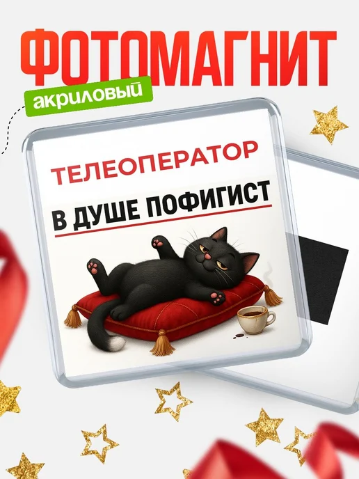 Купить магнит сувенирный 65мм «Кот-пофигист» с доставкой по России в подарок