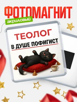 Купить магнит сувенирный 65мм «Кот-пофигист» с доставкой по России