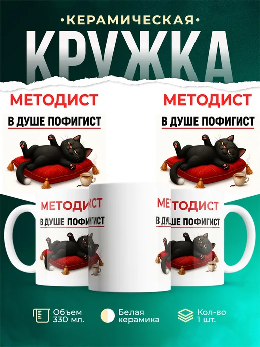 Купить кружку с принтом «Методист-пофигист» в подарок с доставкой