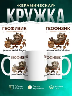 Купить кружку с принтом енота-геофизика с доставкой по России