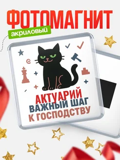 Купить магнит сувенирный 65мм с чёрным котом Актуарий с доставкой по России