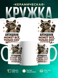 Купить кружку с енотом Айтишник с доставкой по России — оригинальный подарок