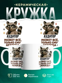 Купить кружку с енотом Аудитор с доставкой по России — оригинальный подарок