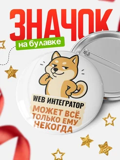 Купить значок Web интегратор мем с доставкой по России — оригинальный подарок кадровику