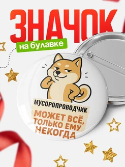 Купить значок Мусоропроводчик мем с доставкой по России — оригинальный подарок кадровику
