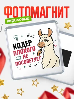 Купить магнит сувенирный 65мм «Кодер плохого не посоветует» с доставкой по России