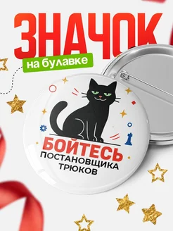 Купить значок с котом Постановщика трюков с доставкой по России — оригинальный подарок