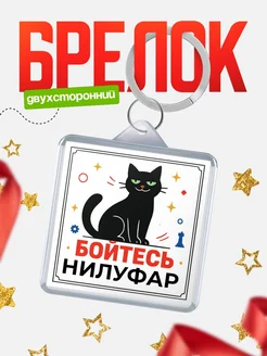 Купить брелок с чёрным котом «Боюсь Нилуфар» с доставкой по России