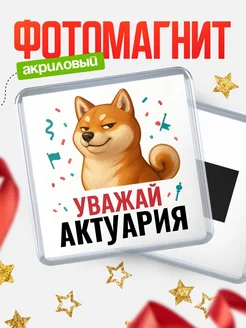 Купить магнит сувенирный 65мм с шиба ину Актуария в подарок с доставкой