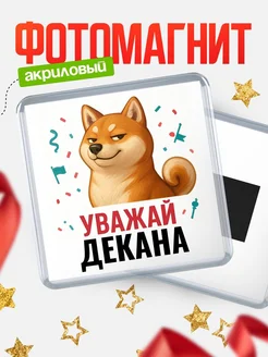 Купить магнит сувенирный 65мм с шиба ину Декана в подарок с доставкой