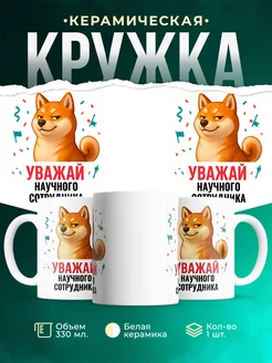 Купить кружку с принтом Уважай Научного сотрудника с доставкой по России в подарок