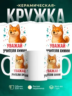 Купить кружку с принтом Уважай Учителя химии с доставкой по России в подарок