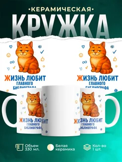 Купить кружку с принтом Главного библиографа кот рыжий в подарок с доставкой по России