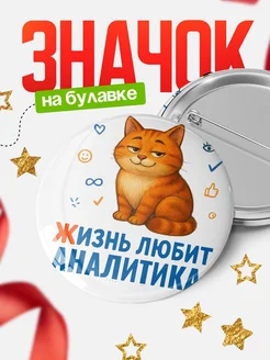 Купить значок с рыжим котом для Аналитика с доставкой по России