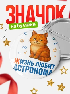 Купить значок с рыжим котом для Астронома с доставкой по России