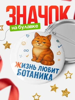 Купить значок с рыжим котом для Ботаника с доставкой по России