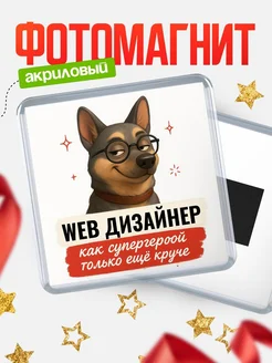 Купить магнит сувенирный 65мм Web дизайнер как супергерой с доставкой по России