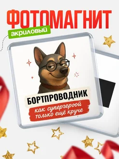 Купить магнит сувенирный 65мм Бортпроводник как супергерой с доставкой по России
