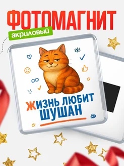 Купить магнит с рыжим котом «Жизнь любит Шушан» с доставкой по России