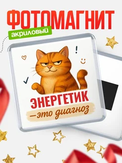 Купить магнит с котом Энергетик прикол с доставкой по России в подарок