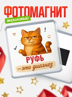 Купить магнит с рыжим котом «Руфь — это диагноз» с доставкой по России