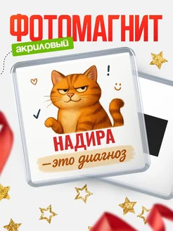 Купить магнит с рыжим котом «Надира — это диагноз» с доставкой по России
