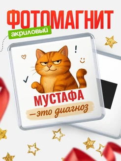 Купить магнит с рыжим котом «Мустафа — это диагноз» с доставкой по России