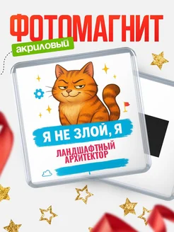 Купить магнит с котом Ландшафтный архитектор в подарок кадровику с доставкой по России