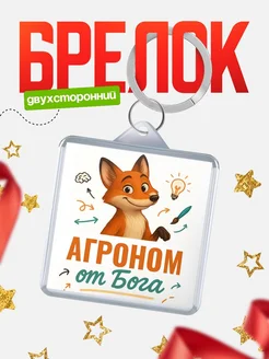 Купить брелок с принтом лиса Агроном специалист в подарок с доставкой