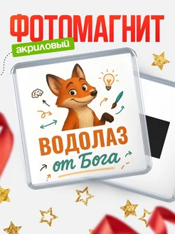 Купить магнит сувенирный 65мм с доставкой по России — Водолаз от Бога