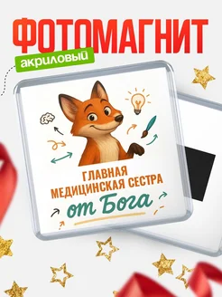 Купить магнит сувенирный 65мм с доставкой по России — Главная медицинская сестра от Бога