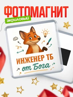 Купить магнит сувенирный 65мм с доставкой по России — Инженер тб от Бога