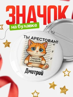 Купить значок с котом Дмитрий в подарок с доставкой по России