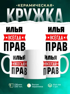 Купить кружку с приколом «Илья всегда прав» с доставкой по России