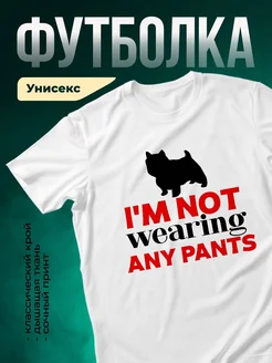 Купить футболку белую с принтом вельш-корги без штанов с доставкой по России