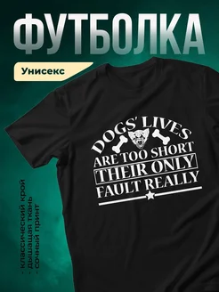 Купить футболку чёрную с принтом собаки питбуля — дерзкий подарок мужчине с доставкой