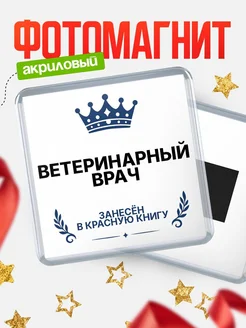 Купить магнит сувенирный 65мм Ветеринарный врач — именной подарок с доставкой по России