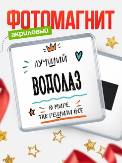 Купить магнит сувенирный 65мм «Лучший Водолаз в мире» в подарок с доставкой