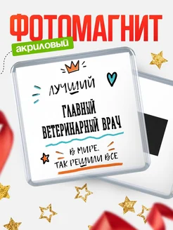 Купить магнит сувенирный 65мм «Лучший Главный ветеринарный врач в мире» в подарок с доставкой