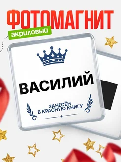 Купить магнит сувенирный 65мм Василий — король красной книги с доставкой по России